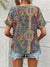 Skjortebluse Dame V-Hals Paisley Print Let Vævet Stof-4