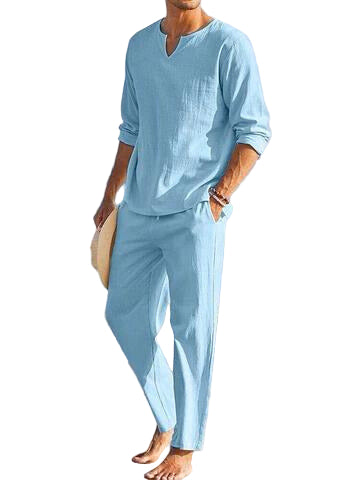 Herre Bukser Sæt Løs Pasform Blødt Stof 1