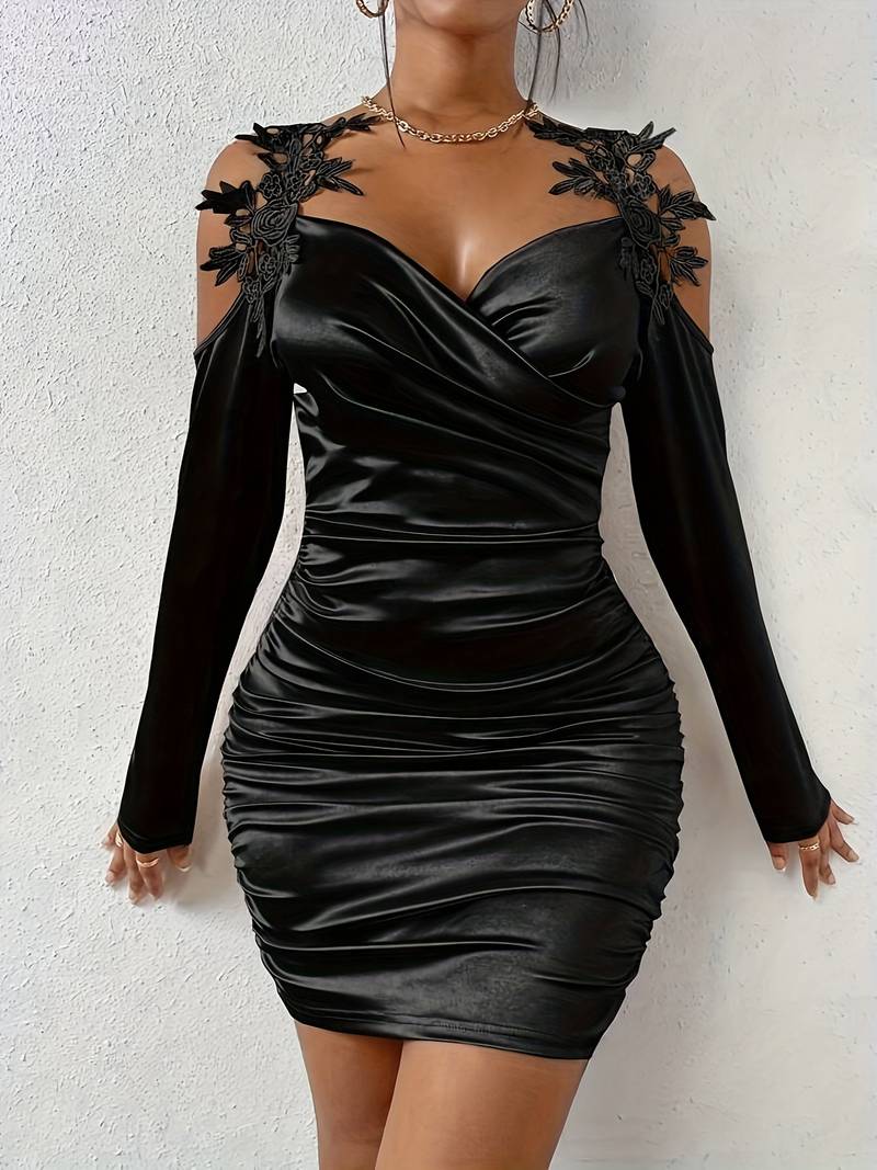 Variant image for Kvinders Ruchesjurk Uden Skulderstropper 100% Polyester Elegant Maxi Kjole-17