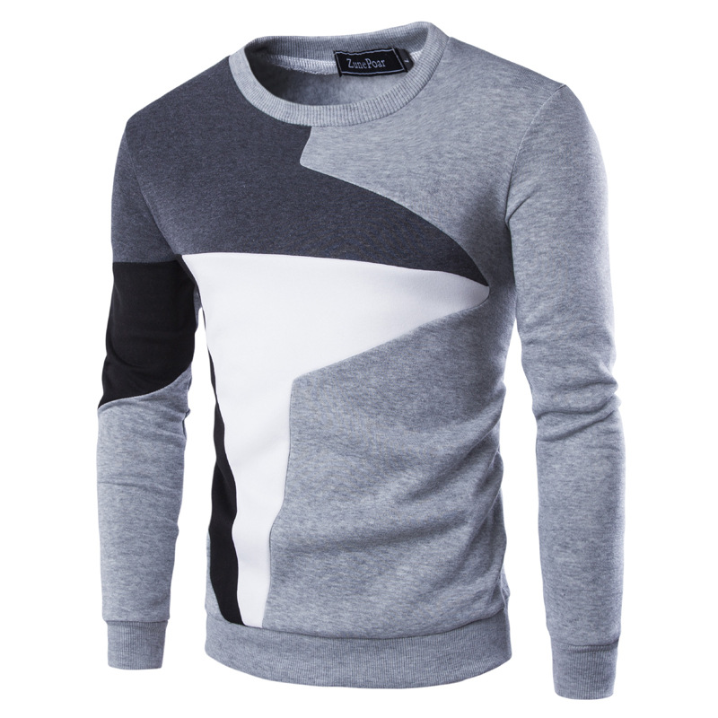 Herre Pullover Farveblok Rund Hals 100% Blød Akryl-5
