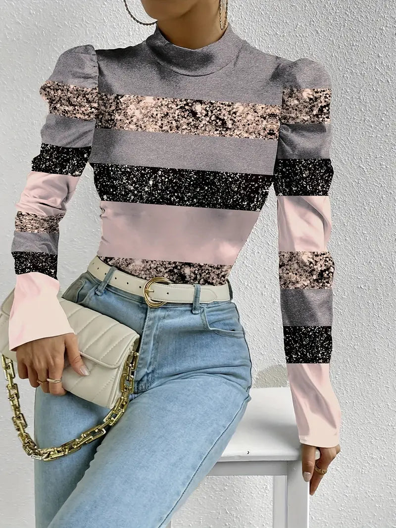 Variant image for Kvinders Satin Top Blomsterprint Elegant Komfortabel-41