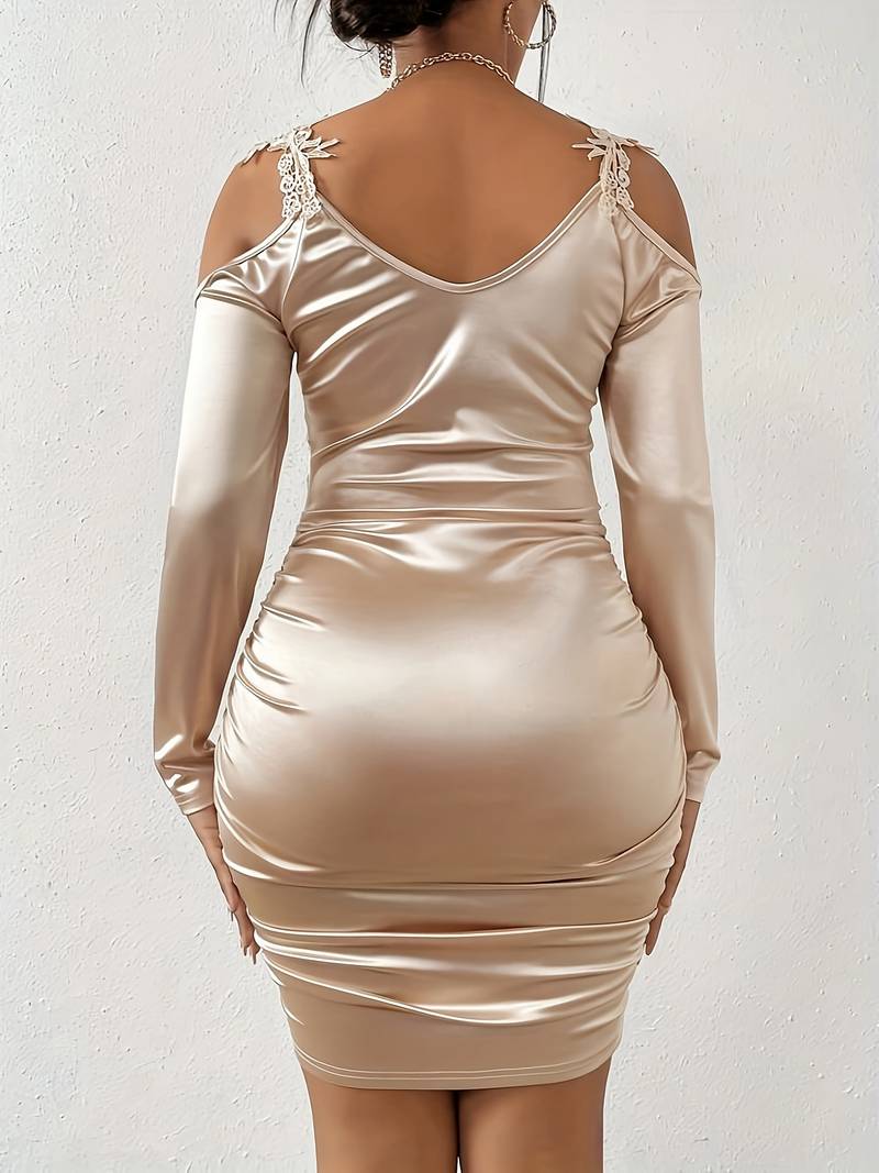 Kvinders Ruchesjurk Uden Skulderstropper 100% Polyester Elegant Maxi Kjole-2