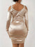 Kvinders Ruchesjurk Uden Skulderstropper 100% Polyester Elegant Maxi Kjole-2