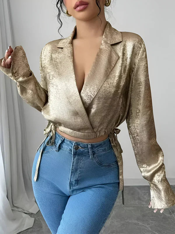 Kvinders Bluse Elegant Glitrende Polyester-2