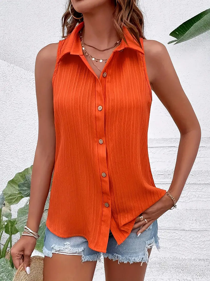 Kvinders Mouwløs Shirt Trendy Let Bomuld-4