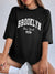 Herre T Shirt Rund Hals Brooklyn Print 100% Bomuld-6
