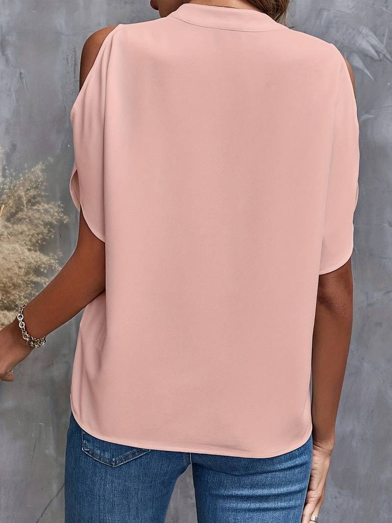 Dame Skulderfri Bluse Lette Stof Elegant-2