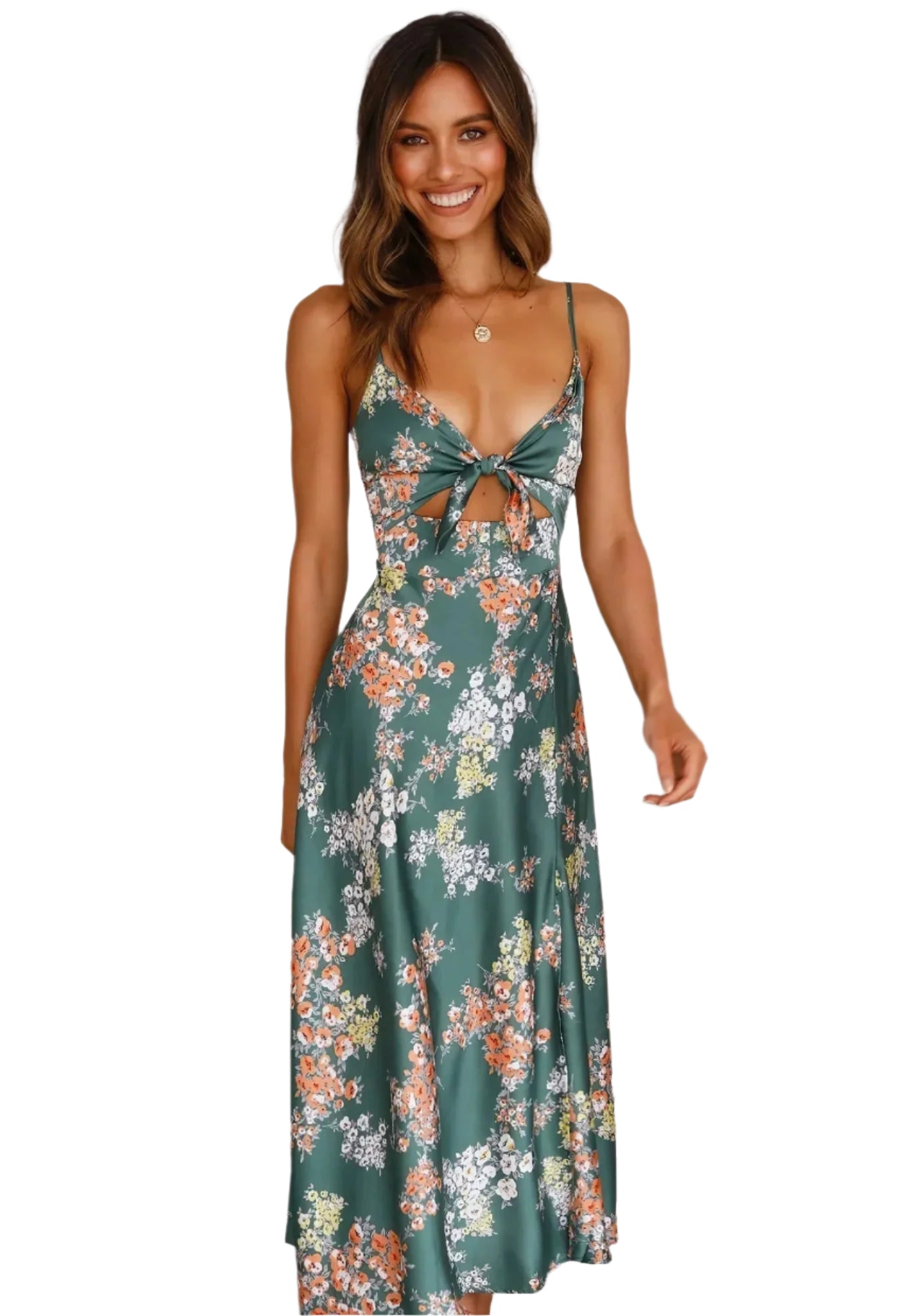 Kvinders Blomsterkjole Elegant Design 100% Polyester-1