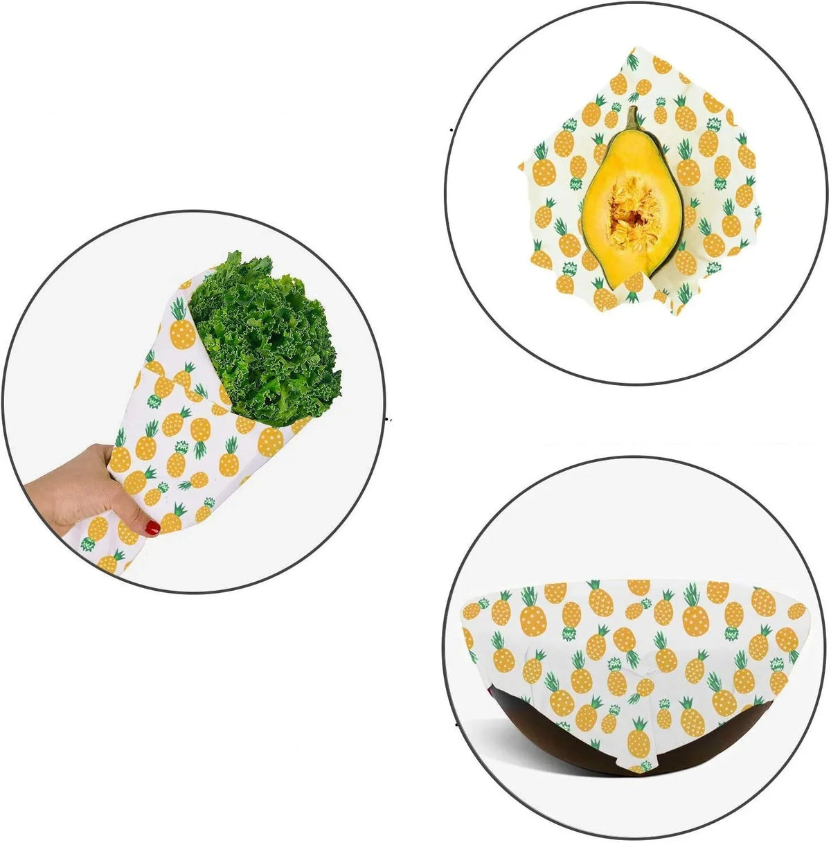 Beeswax Food Indpakning - Sæt med 3