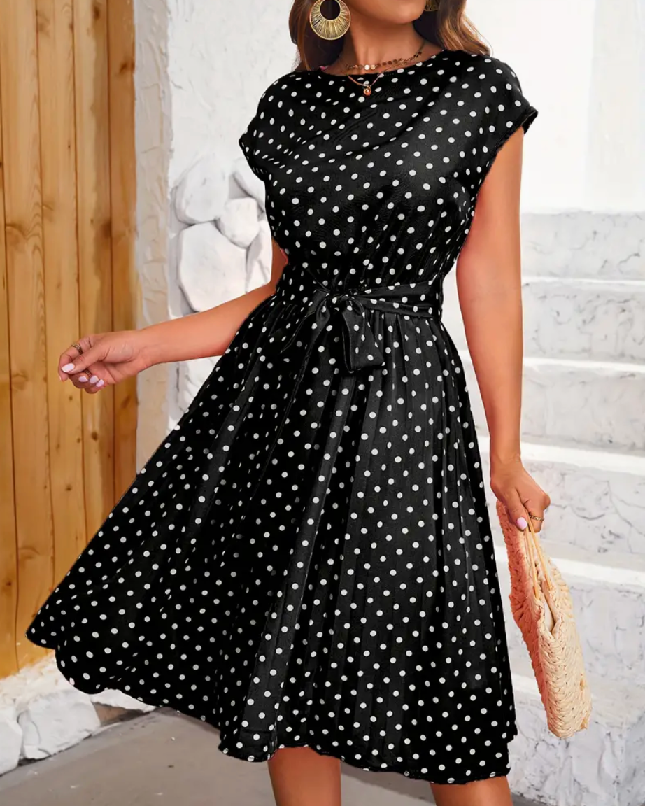 Variant image for Kvinders Vintage Polka Dot Kjole Let Bomuld-7