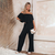 Kvinders Jumpsuit Off-Shoulder Løs Polyester-5