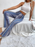 Bukser Dame Boho Printed Slim Fit Bløde Strikblanding 3