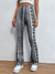 Bukser Dame Boho Printed Slim Fit Bløde Strikblanding 5