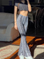 Bukser Dame Boho Printed Slim Fit Bløde Strikblanding 6