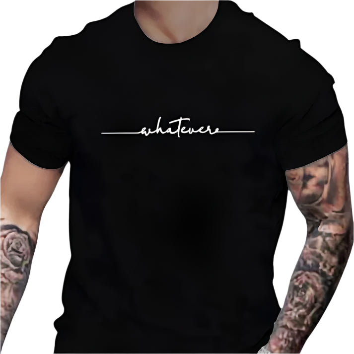 Herre T Shirt Casual Rund Hals Bomuldsblanding-1