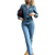 Dame Jumpsuit Denim Med Lange Ærmer Flatterende Pasform-1