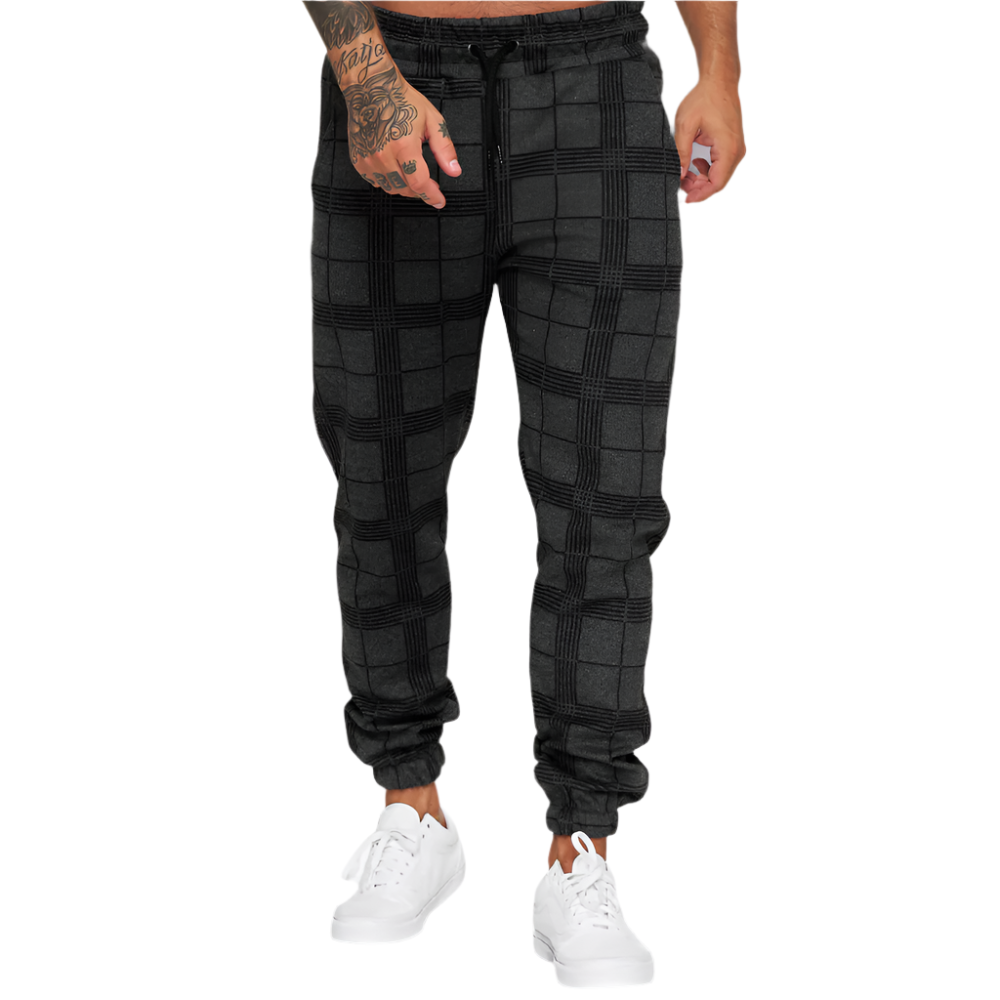 Herre Bukser Ternet Design Ergonomisk Bomuldsblanding-1