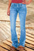 Dame Bell Bottom Jeans med Knapper og Lommer 1