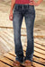 Dame Bell Bottom Jeans med Knapper og Lommer 3