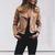 Dame Bikerjakke Suede Asymmetrisk Lynlås 1