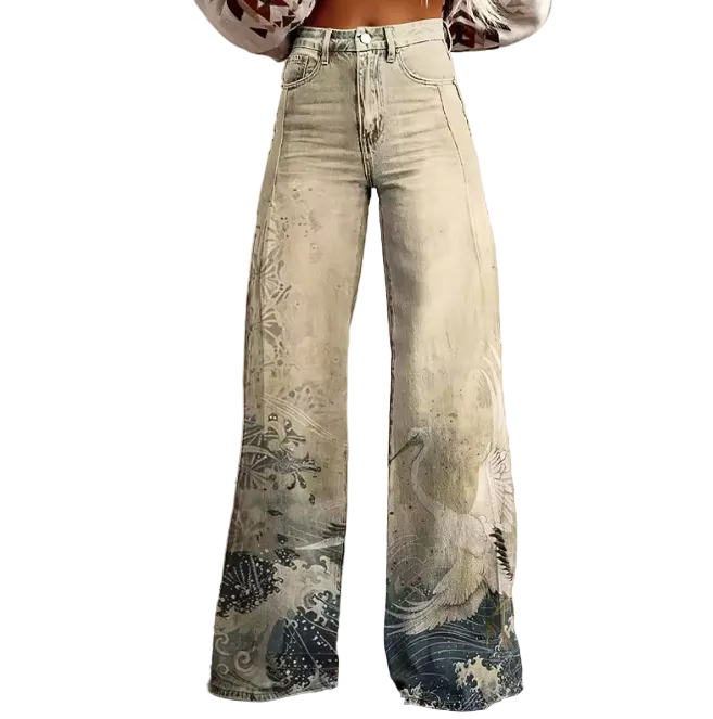 Dame Bukser Boheme Høj Talje Design 0