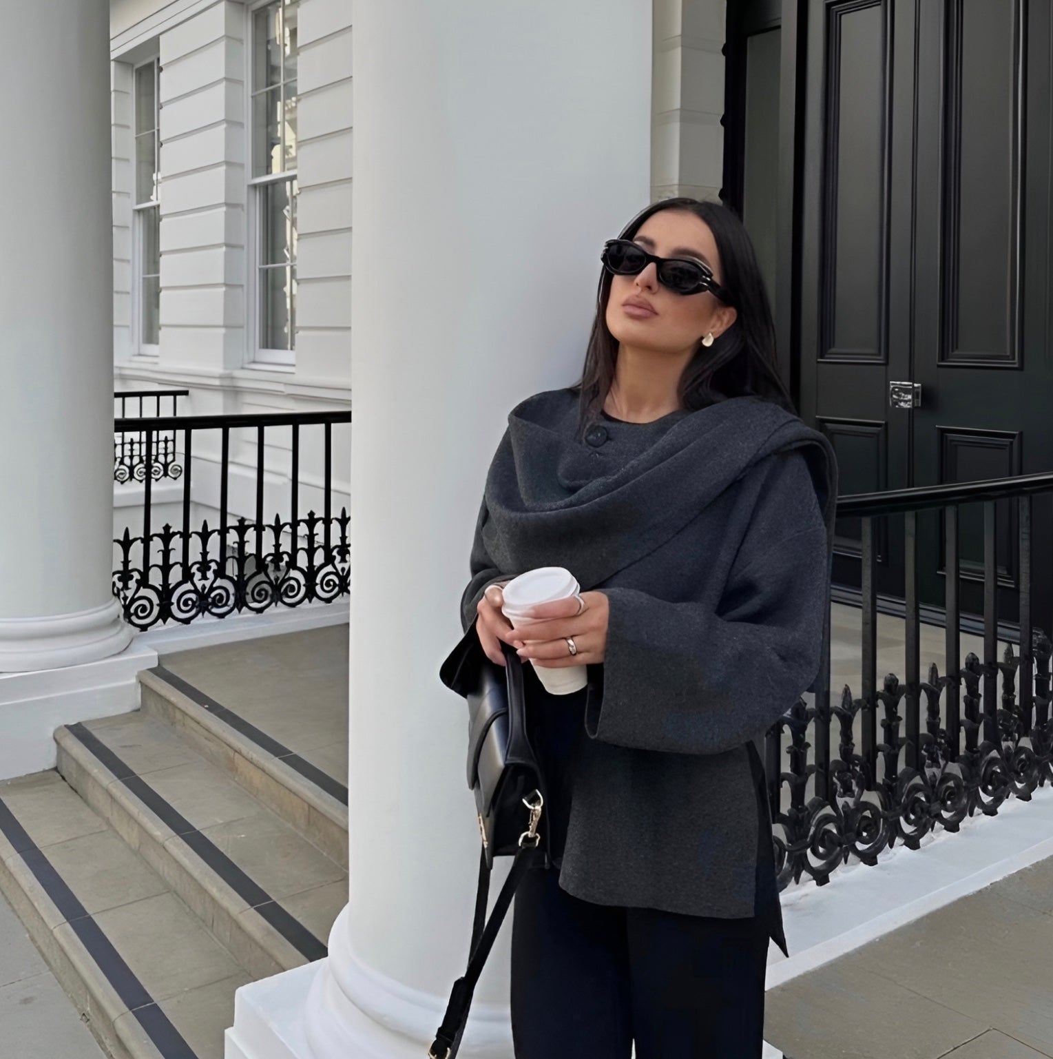 Dame Cape Coat Draperet 7