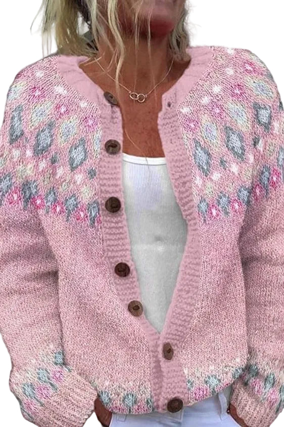 Dame Cardigan med Nordisk Mønster 0