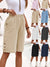 Dame Cropped Bukser Casual Straight Leg Blødt Stoff 0