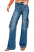 Dame Jeans Høj Talje Cargo Lommer Bred Denim 0
