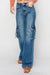Dame Jeans Høj Talje Cargo Lommer Bred Denim 1