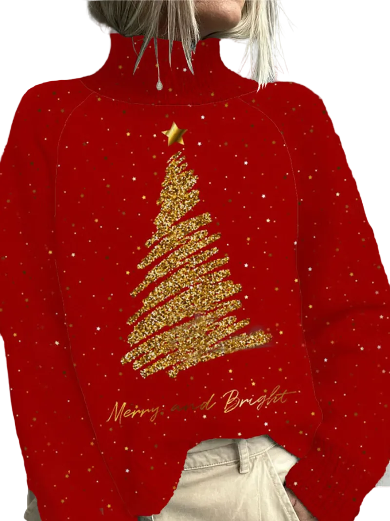 Dame Juletrøje med Høj Krave 0