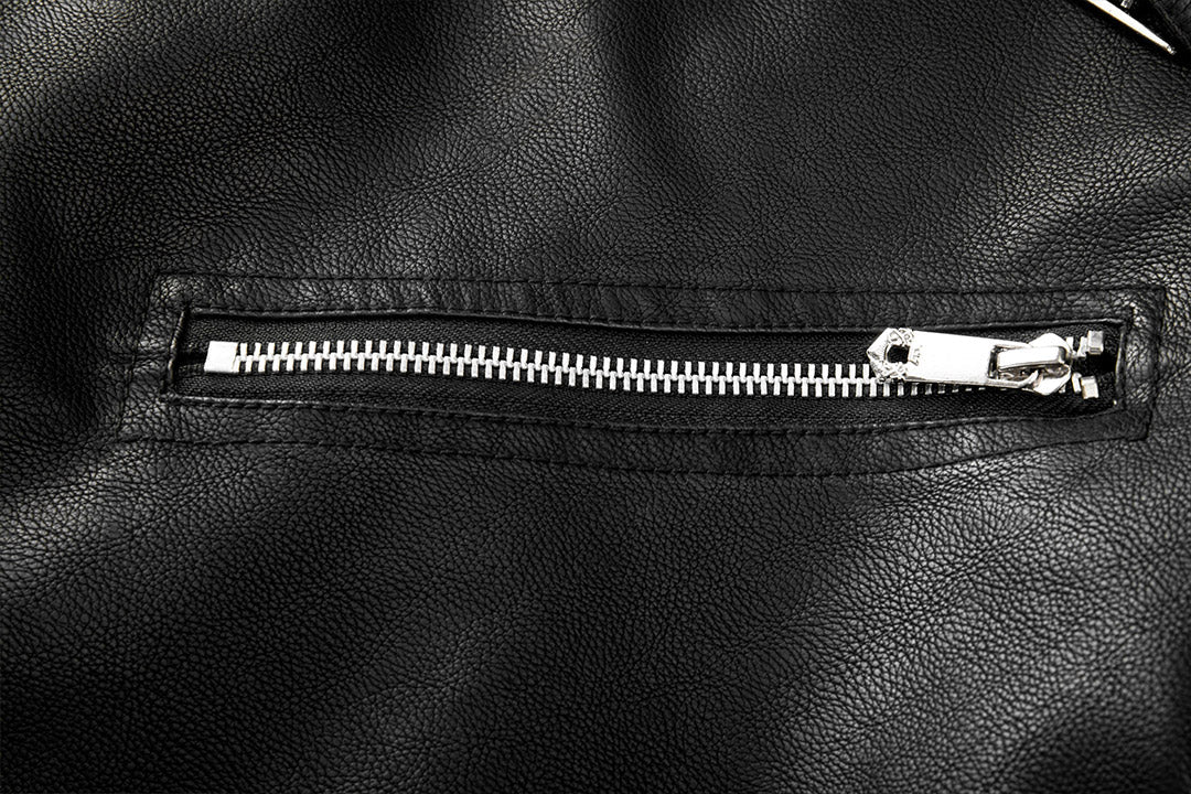 Dame Læderjakke Tabloid Stil Moderne Snit 3