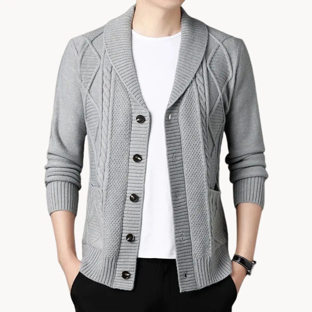 Dame Langærmet Cardigan V-ringet Med Ribbede Detaljer 0
