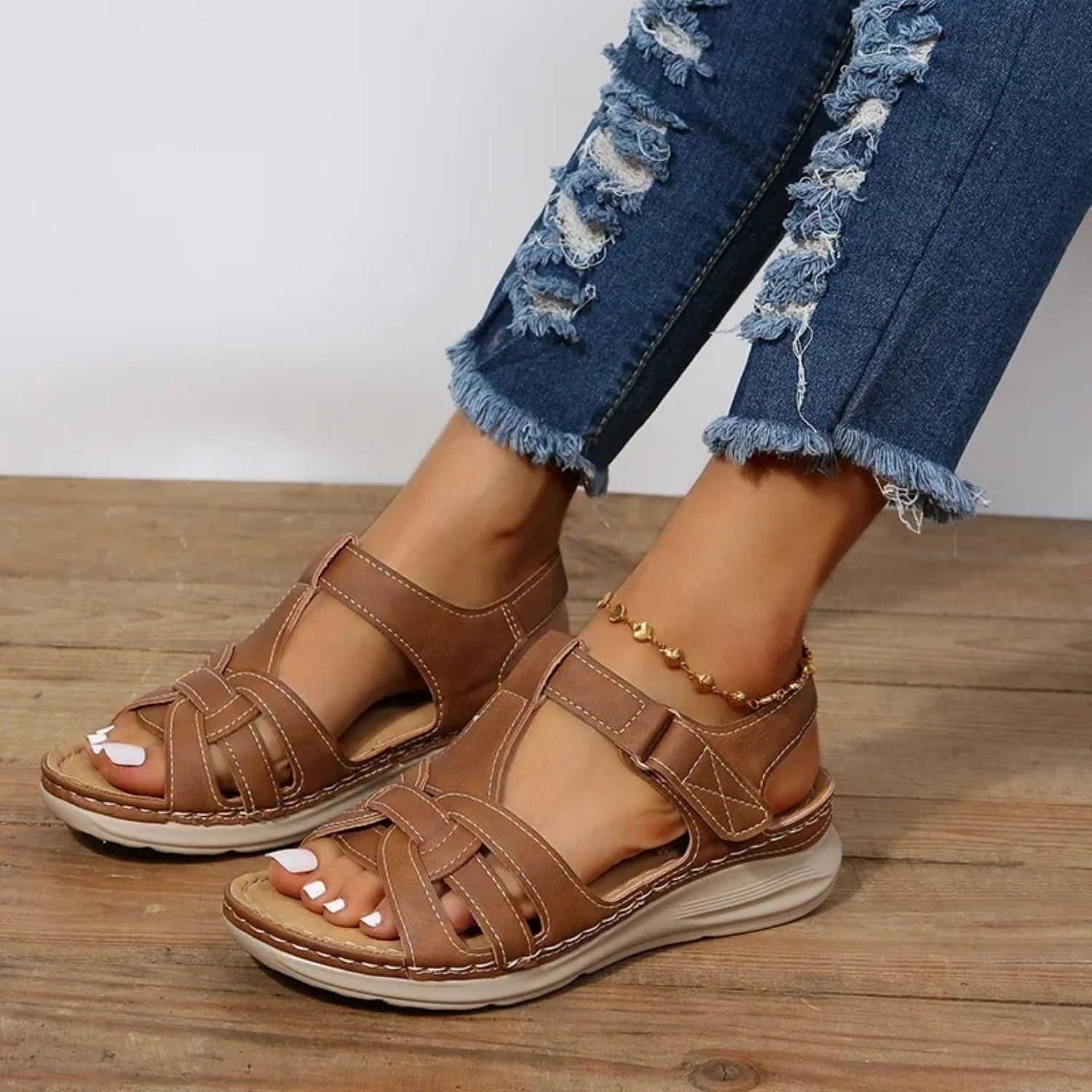 Dame Sandaler Klassisk Design Blød Mat Overflade 3