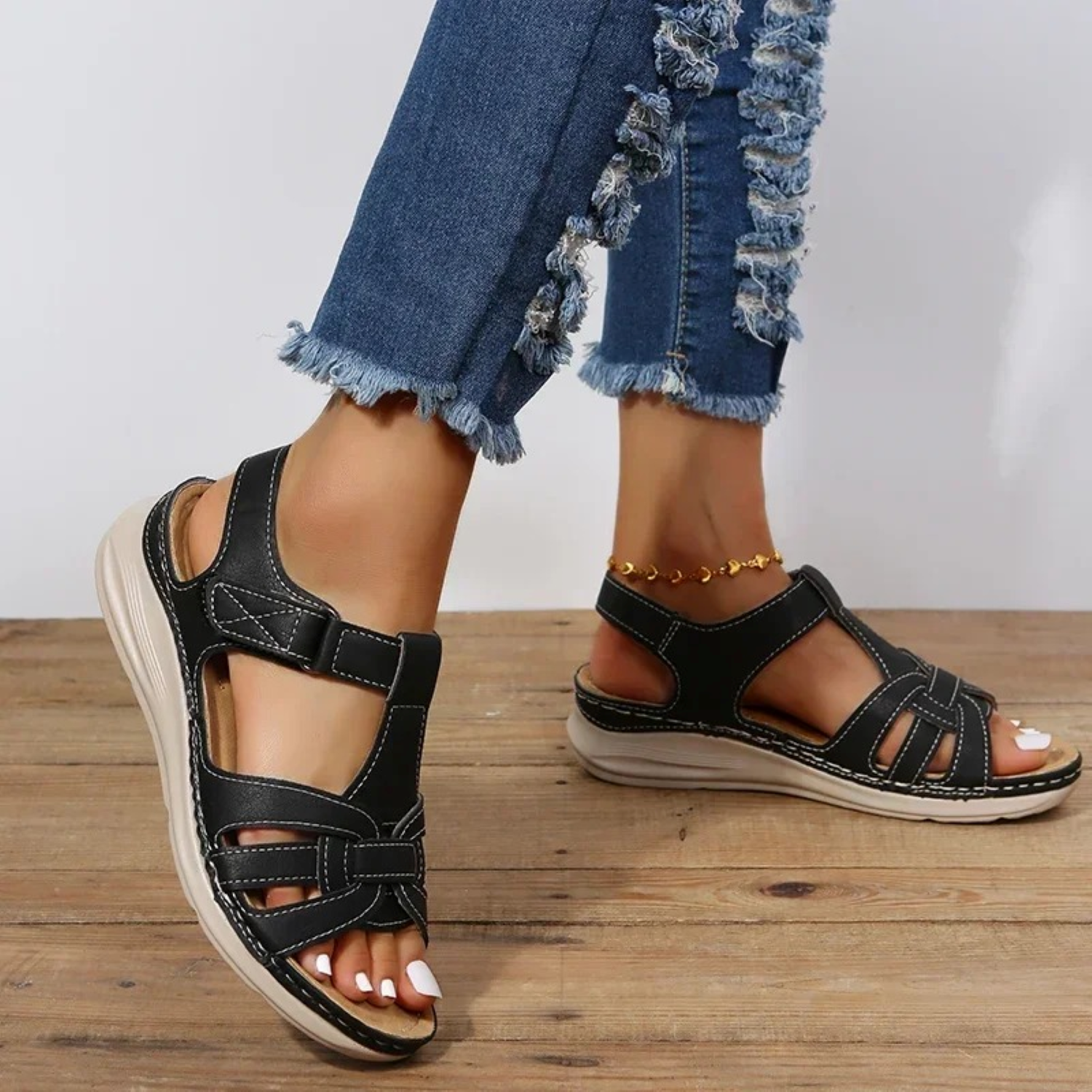 Dame Sandaler Klassisk Design Blød Mat Overflade 5