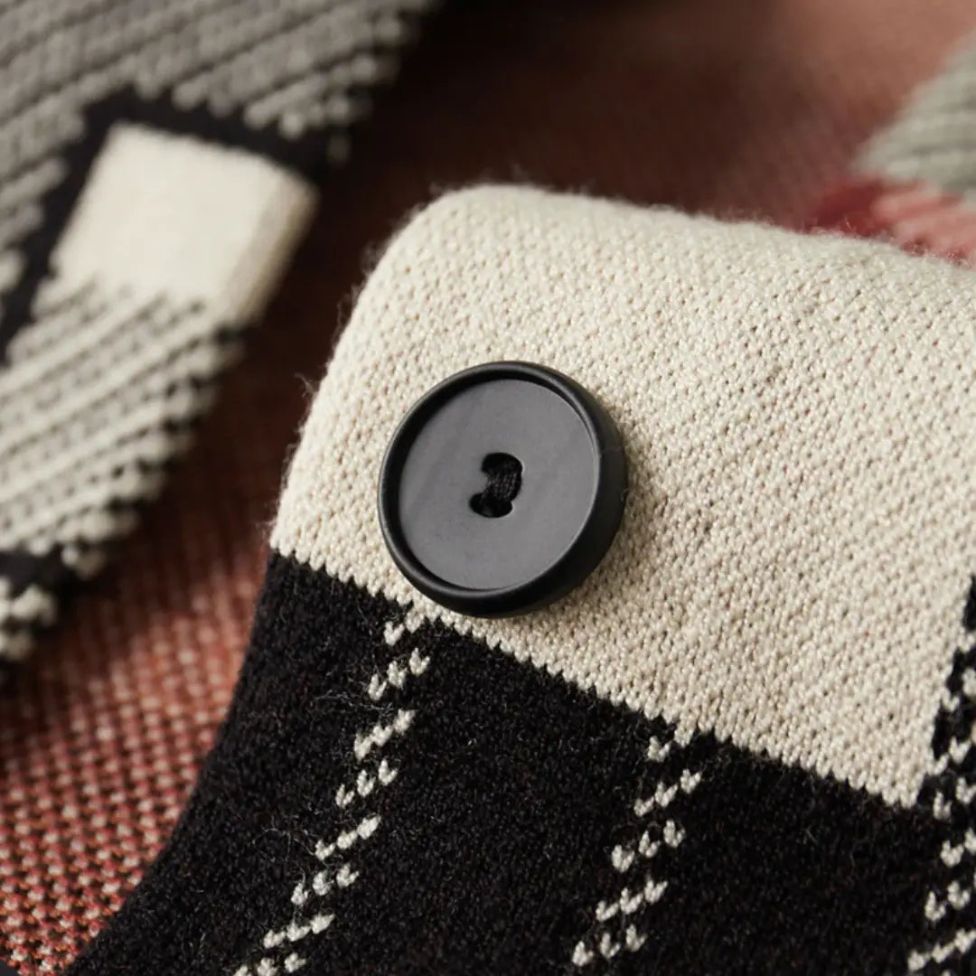 Dame Strikket Cardigan Abstrakt Design 6