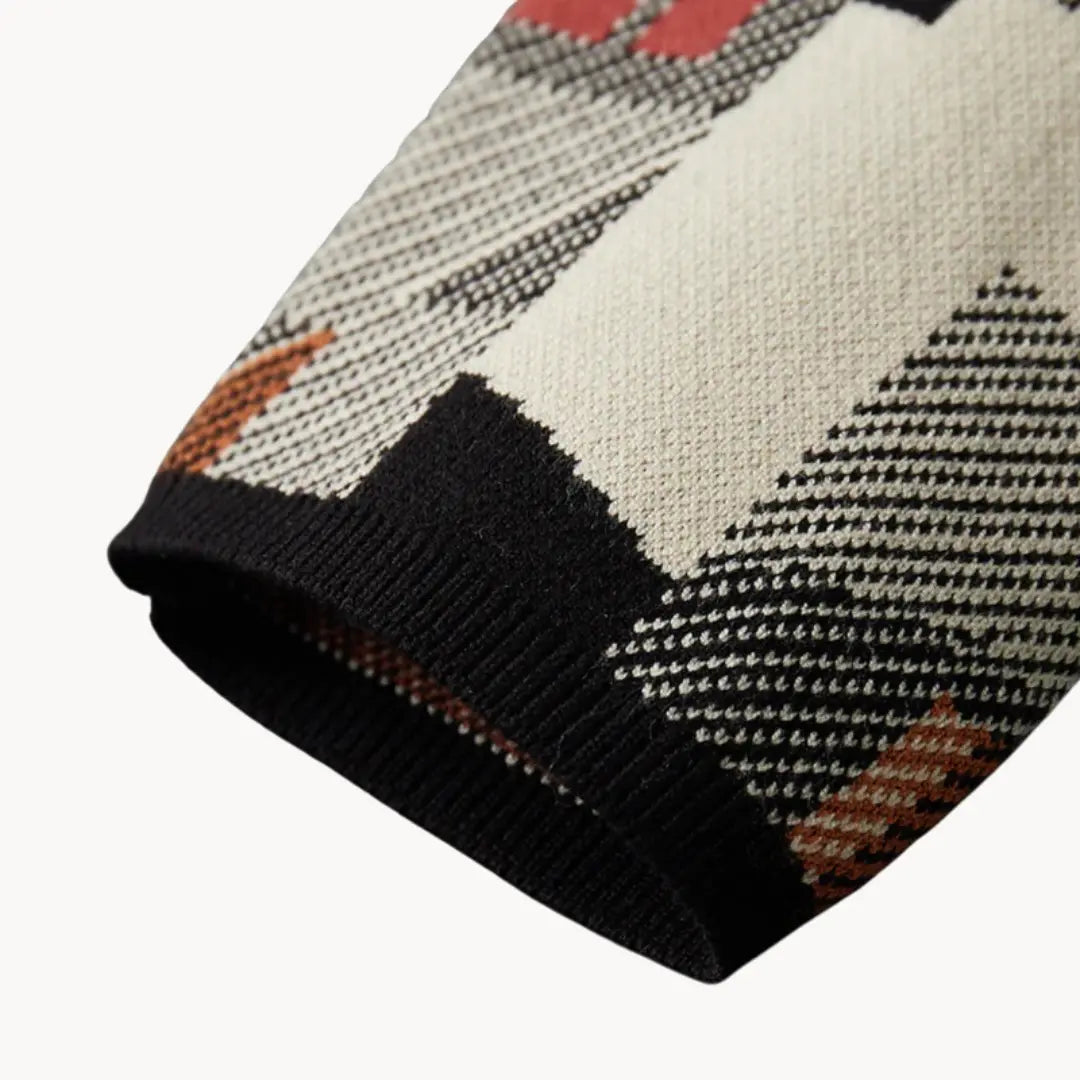 Dame Strikket Cardigan Abstrakt Design 8