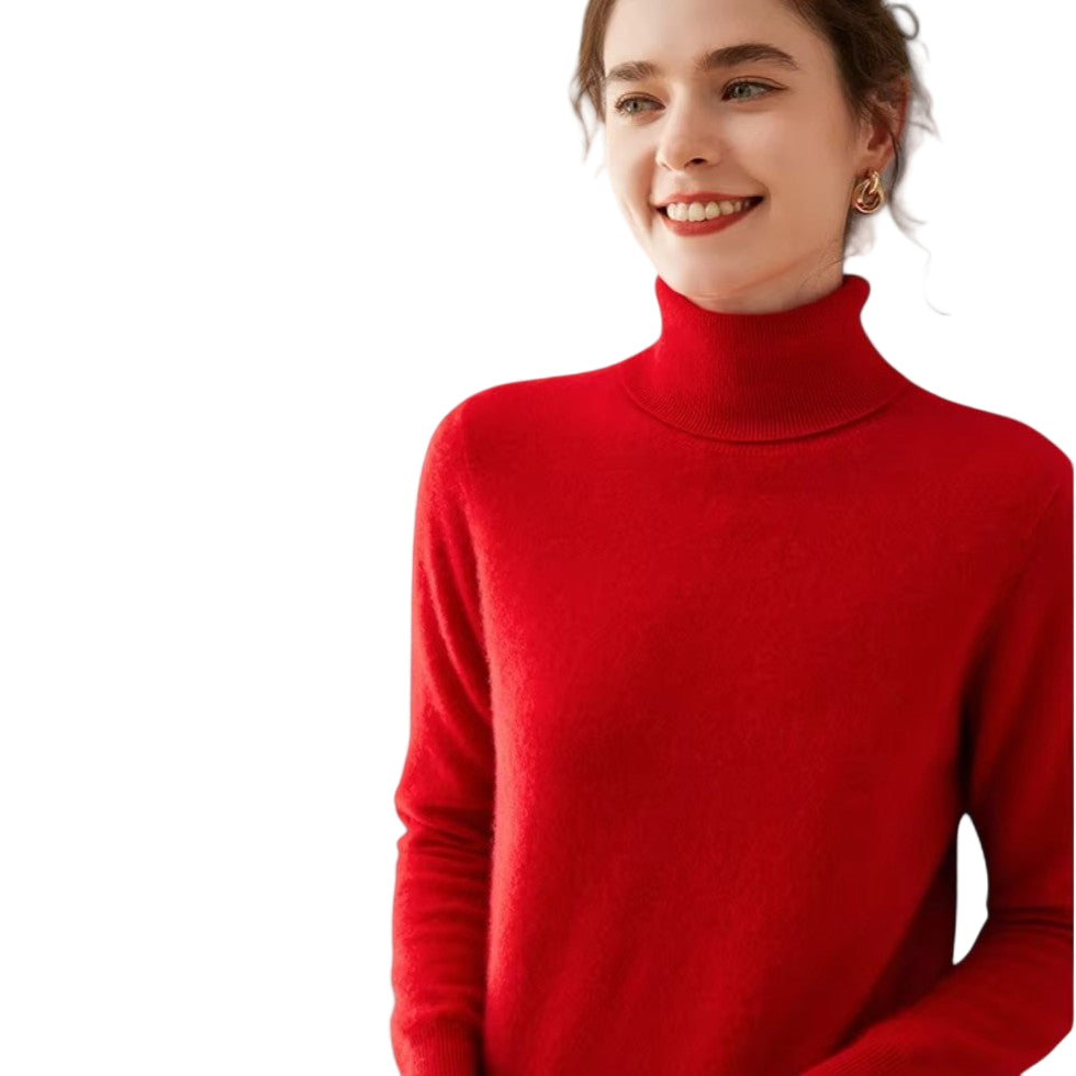 Dame Striktrøje Højhalset Sweater Fashion 0