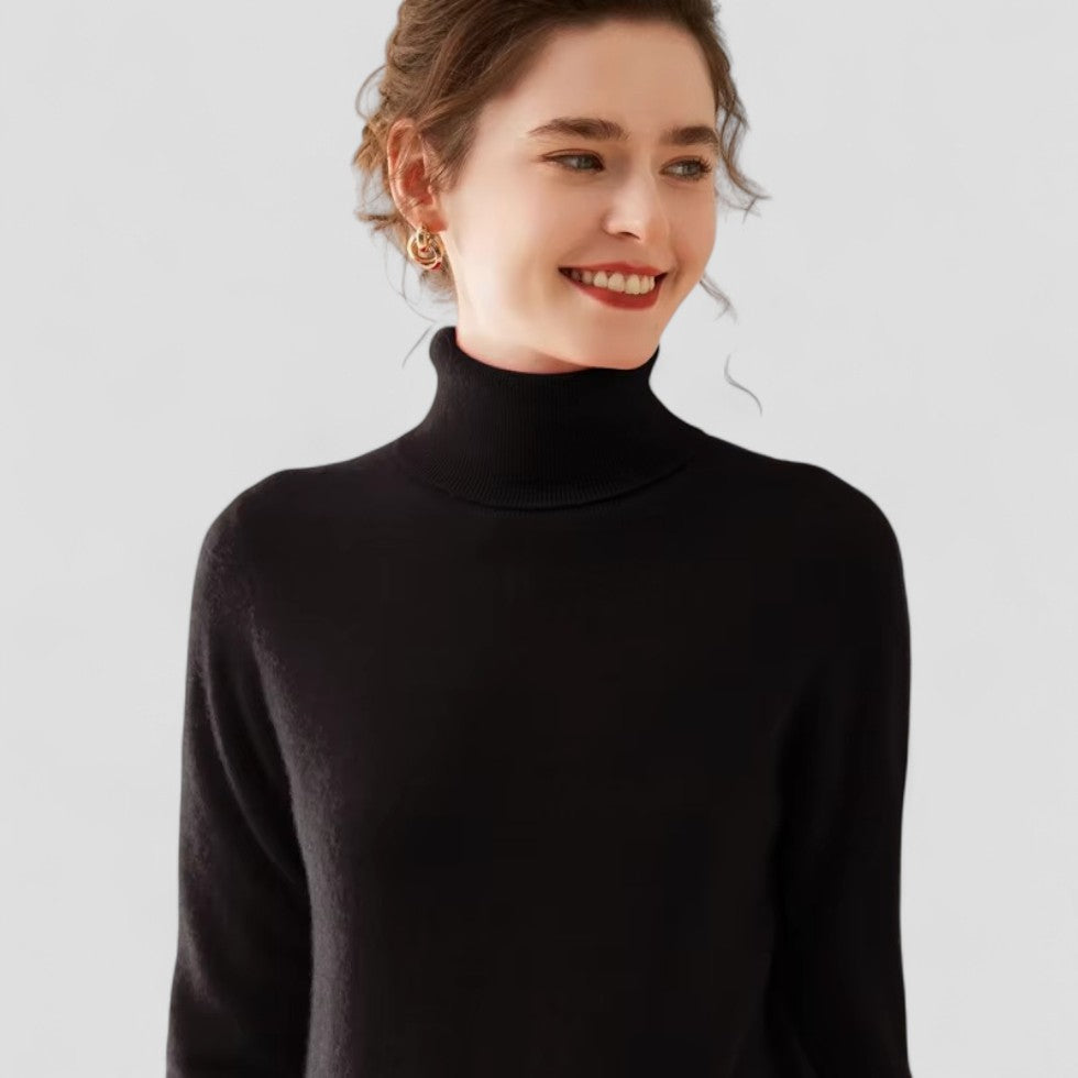 Dame Striktrøje Højhalset Sweater Fashion 1