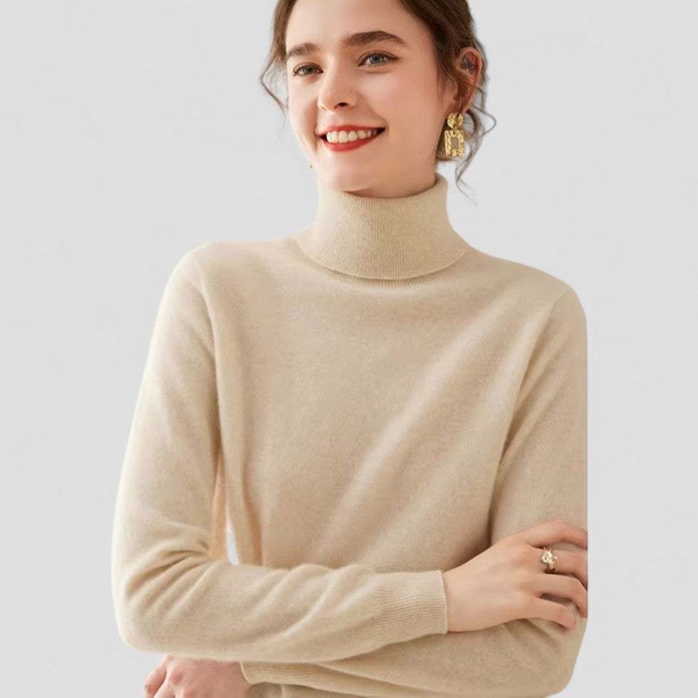 Dame Striktrøje Højhalset Sweater Fashion 2