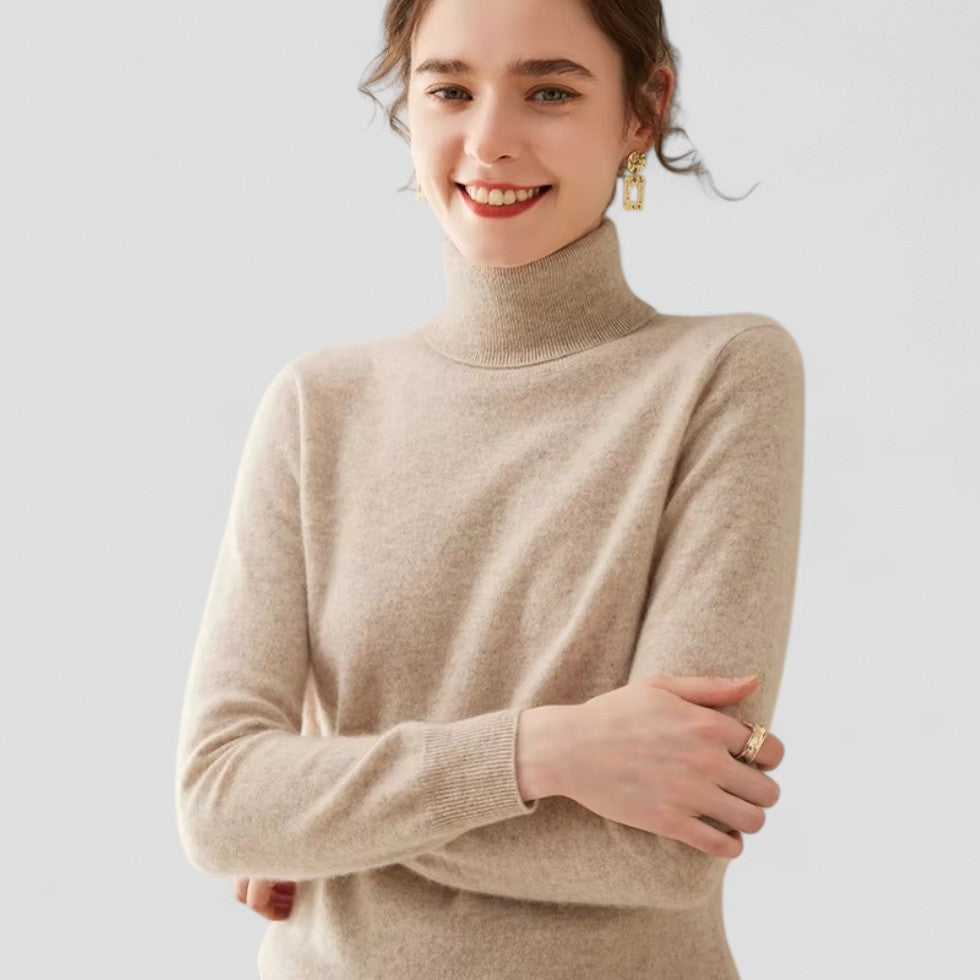 Dame Striktrøje Højhalset Sweater Fashion 3
