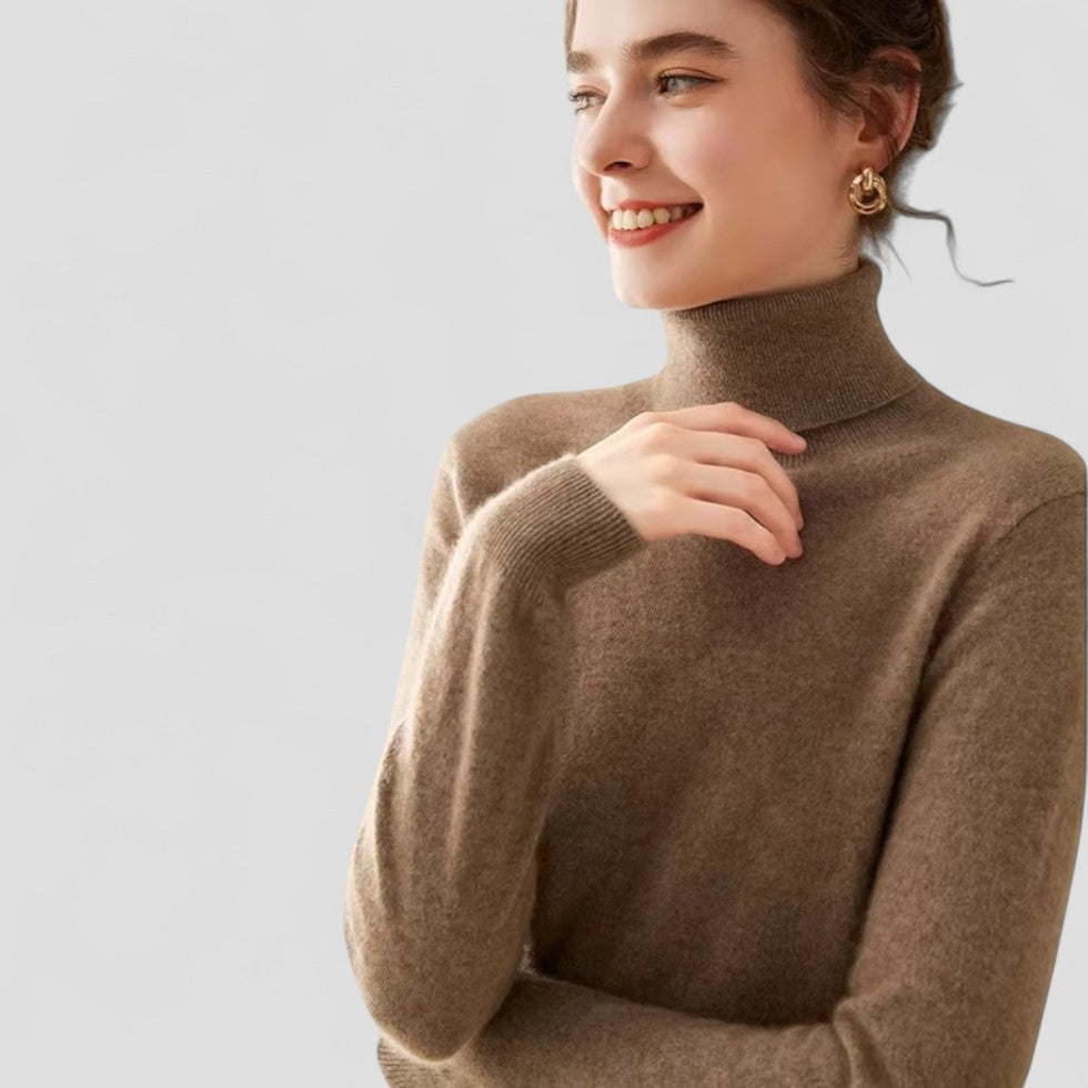 Dame Striktrøje Højhalset Sweater Fashion 5
