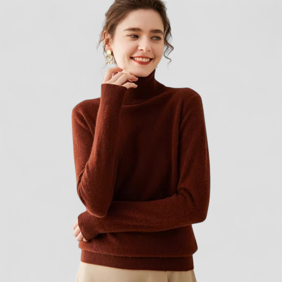 Dame Striktrøje Højhalset Sweater Fashion 6