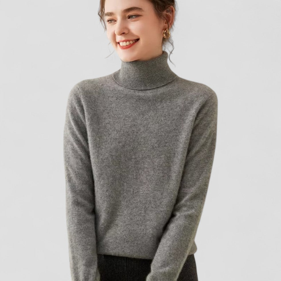 Dame Striktrøje Højhalset Sweater Fashion 9