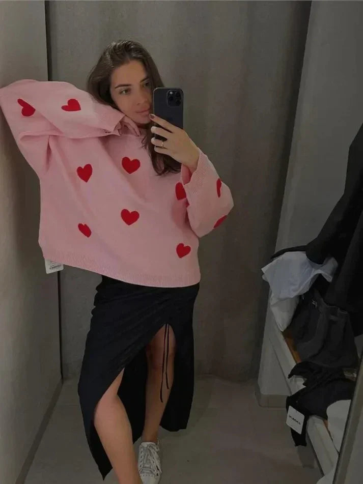 Dame Striktrøje Trendy Ribbede Detaljer 10