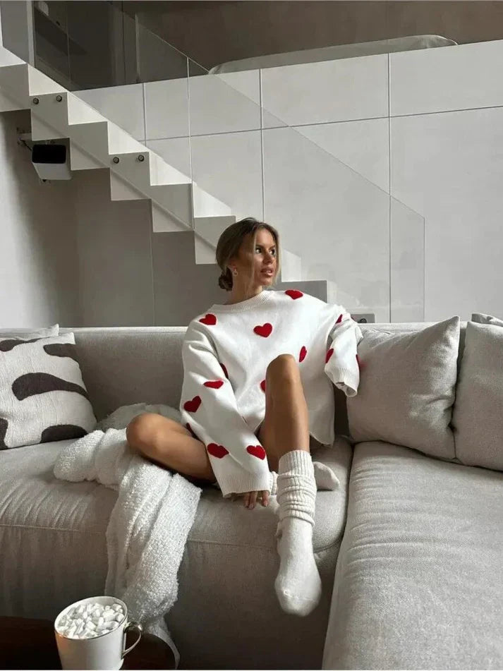 Dame Striktrøje Trendy Ribbede Detaljer 1