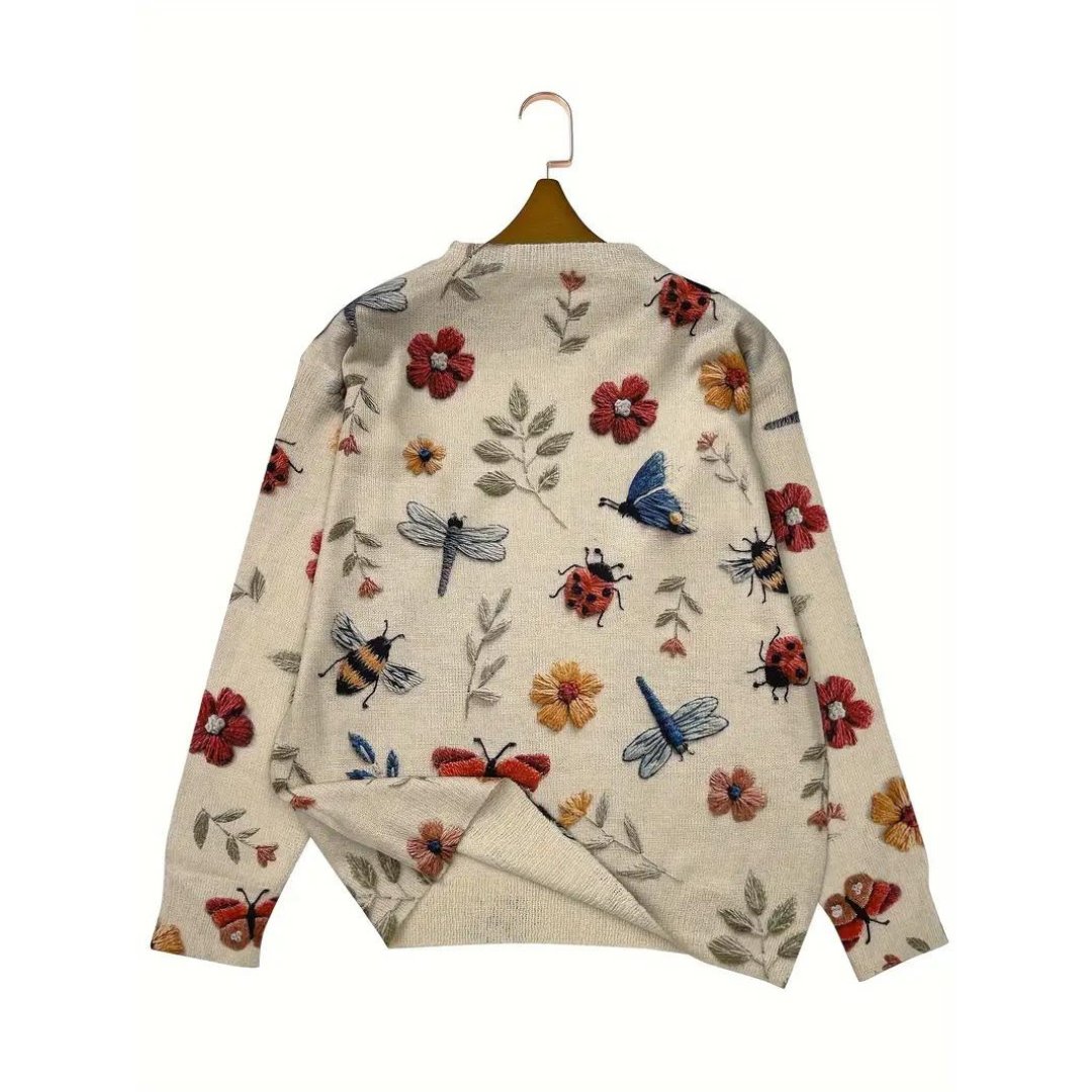 Dame Sweater med Haveprint - Unik Design til Afslappet Stil 2