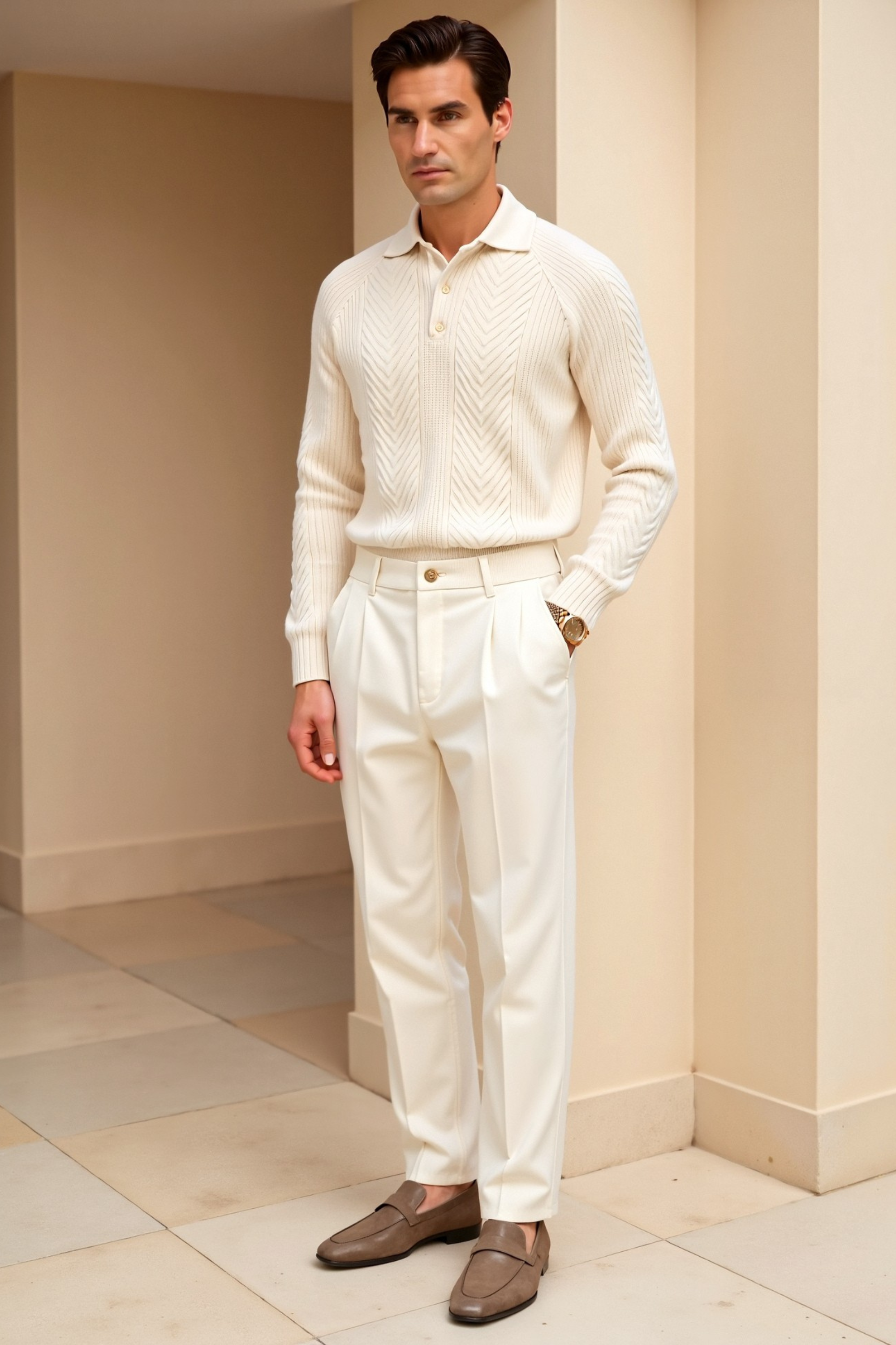 Dame Sweater med Lange Ærmer Retro Stil 2