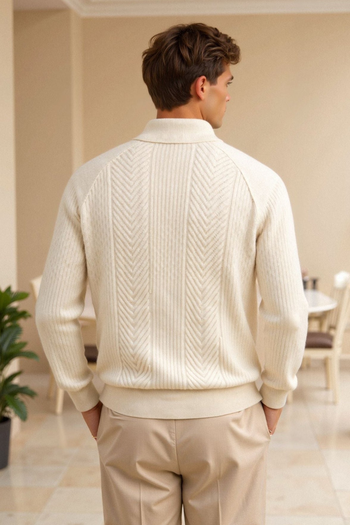 Dame Sweater med Lange Ærmer Retro Stil 3
