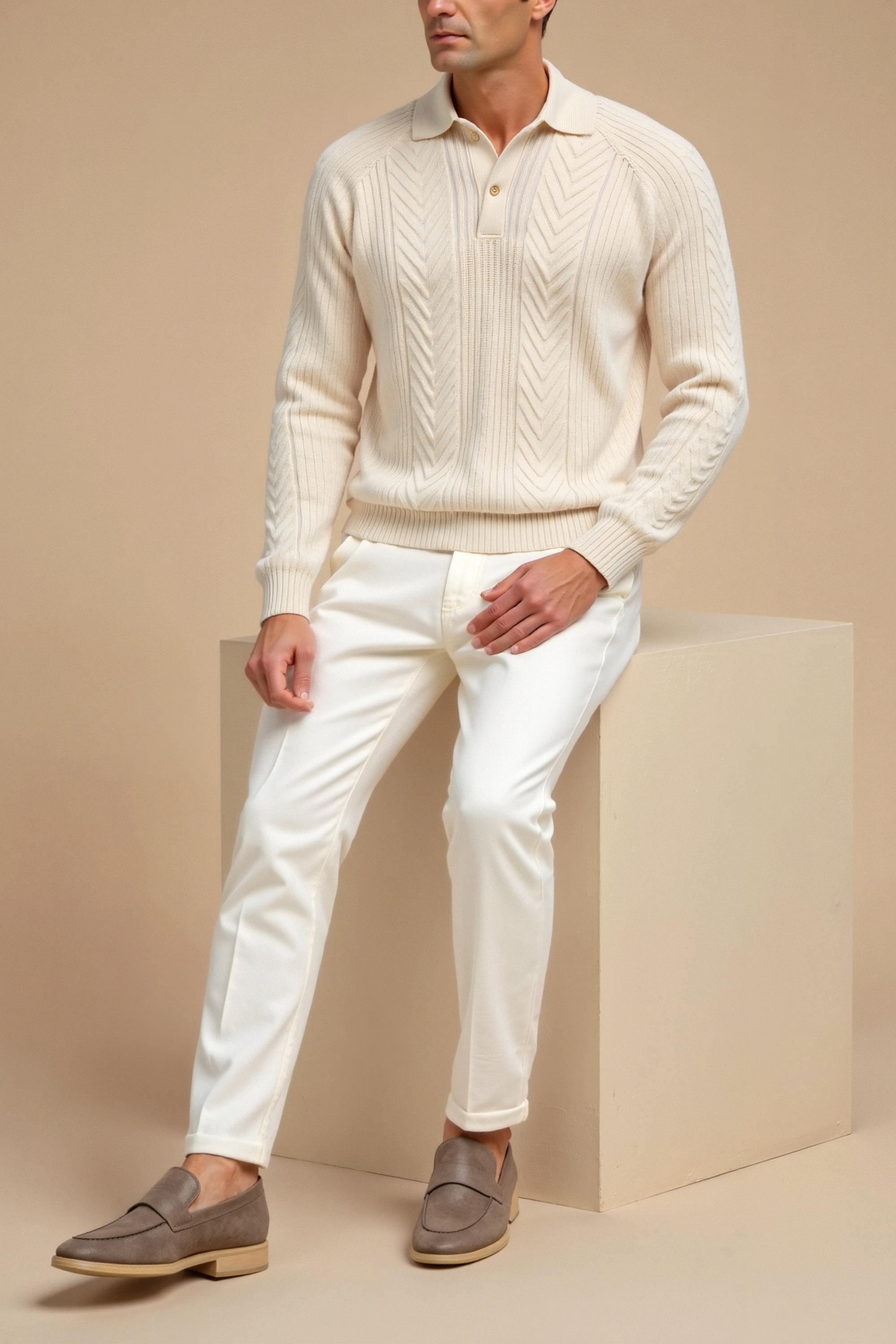 Dame Sweater med Lange Ærmer Retro Stil 5